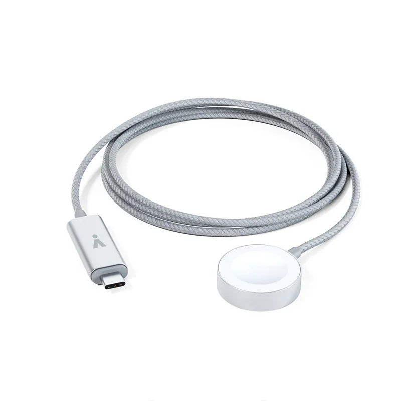 ISTYLE USB-C Fast Magnetic Charger for Apple Watch 1.2m - Silver