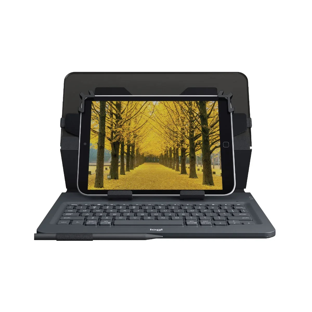 Logitech Universal Folio Keyboard case with Bluetooth for 9-10 inch Apple, Android, Windows tablets for 9-10 inch tablets - Black - UK