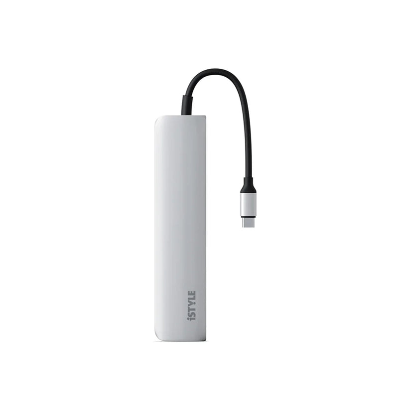 iStyle 6in1 Aluminium Hub 8K with USB-C connector - silver