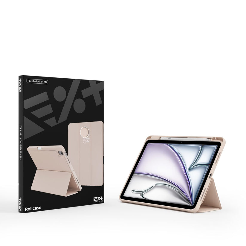 Husa de protectie Next One Rollcase pentru iPad Air 11" M2, cu suport pentru stilou, Roz