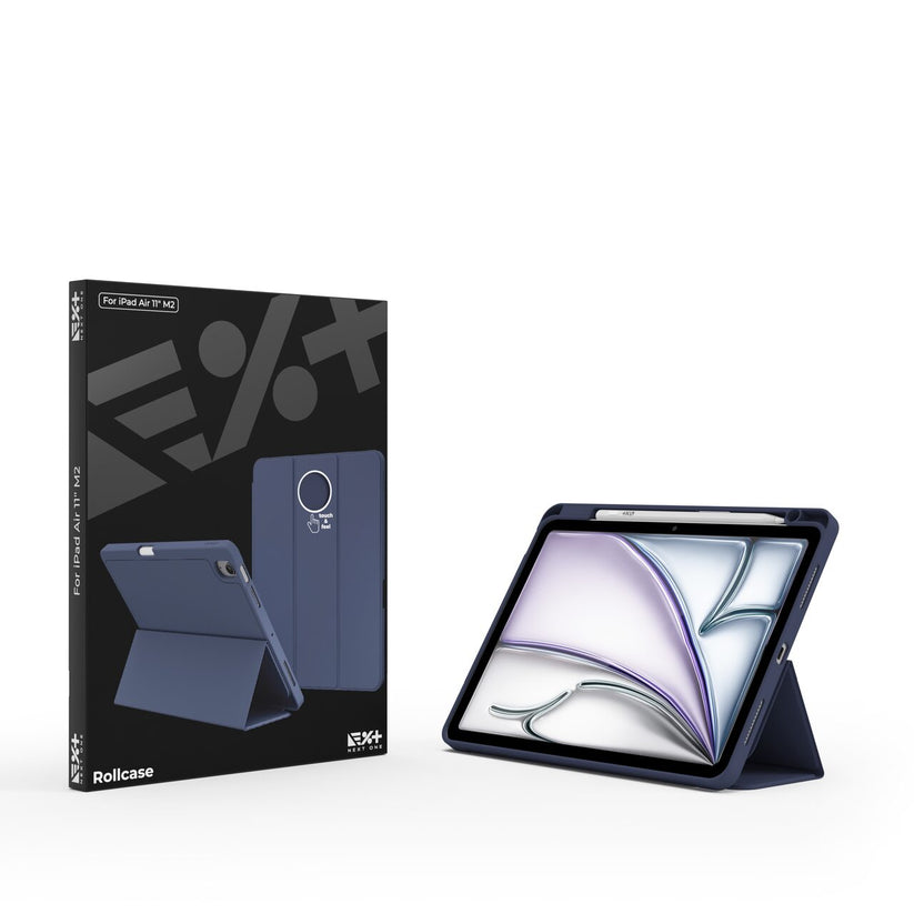 Husa de protectie Next One Rollcase pentru iPad Air 11" M2, cu suport pentru stilou, Albastru