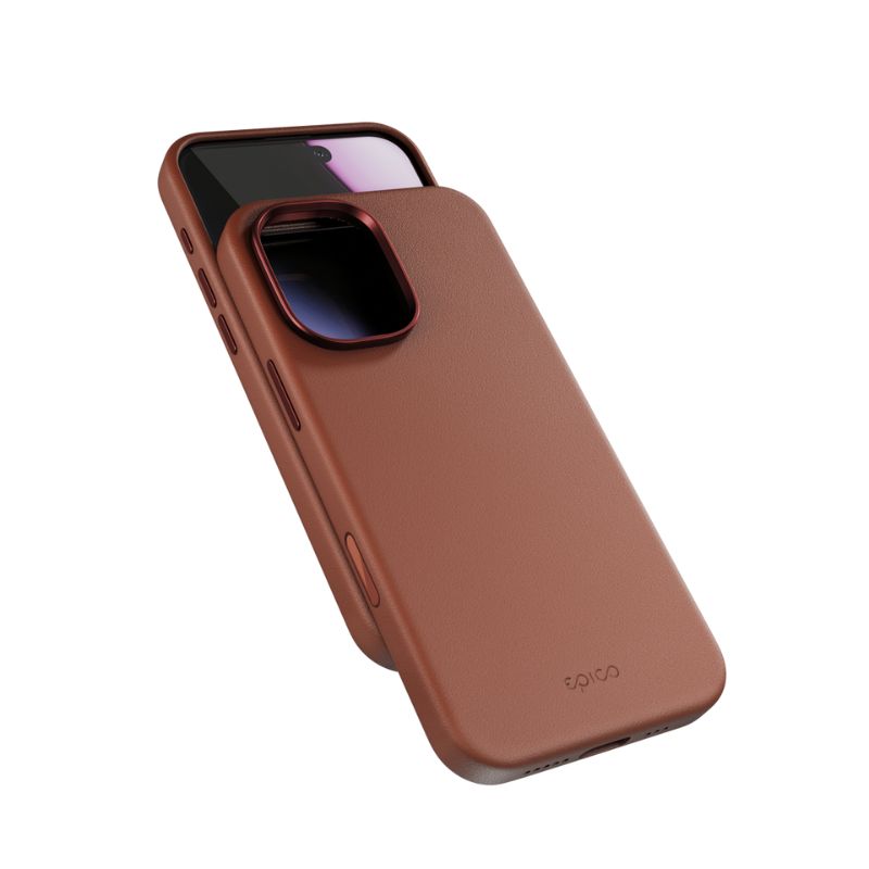 Epico Leather Pro Mag+ Case iPhone 17 Qi2 & MagSafe Compatible - brown