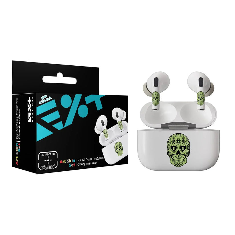 Skin NEXT ONE pentru AirPods Pro - Craniu fosforescent - iSTYLE MK