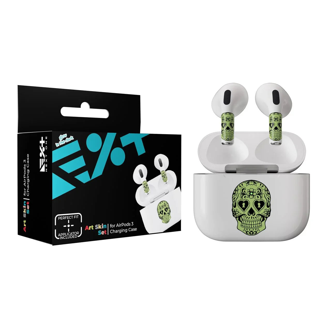 Skin NEXT ONE pentru AirPods 3rd Gen. - Craniu fosforescent