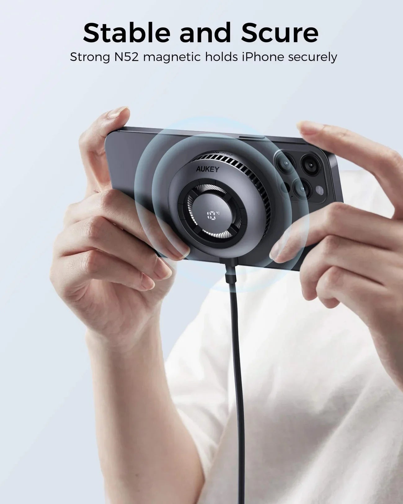 AUKEY MagFusion GameFrost Qi2 Magnetic Fast Wireless Charging Active Cooling - iSTYLE.mk
