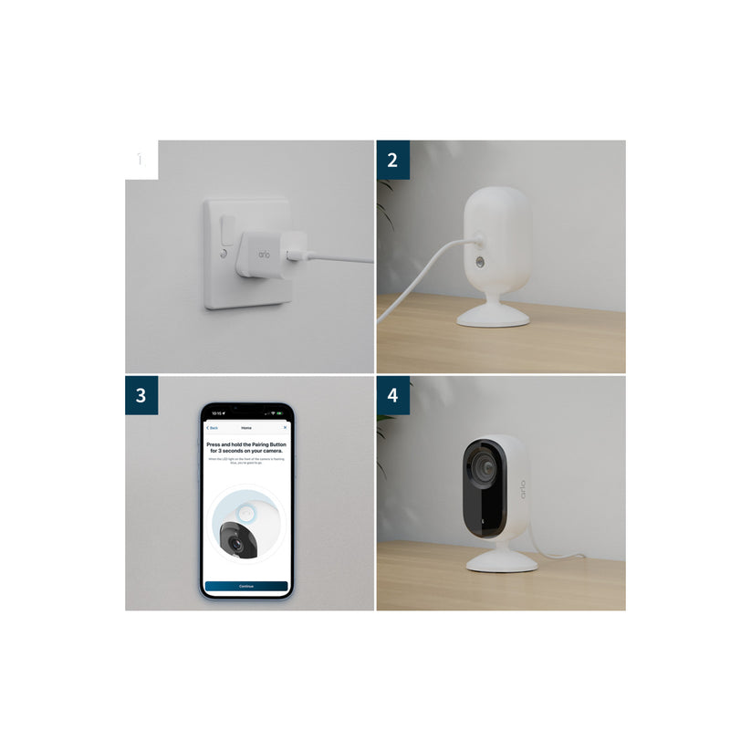 Arlo Essential (Gen.2) 2K Indoor Security Camera - 2 Camera Kit - White