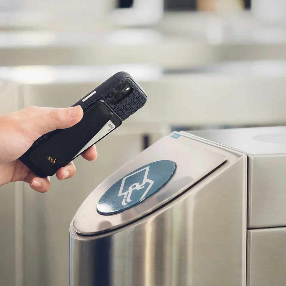 Slim Wallet Magnetic card wallet with tap-and-go pass-through - Black