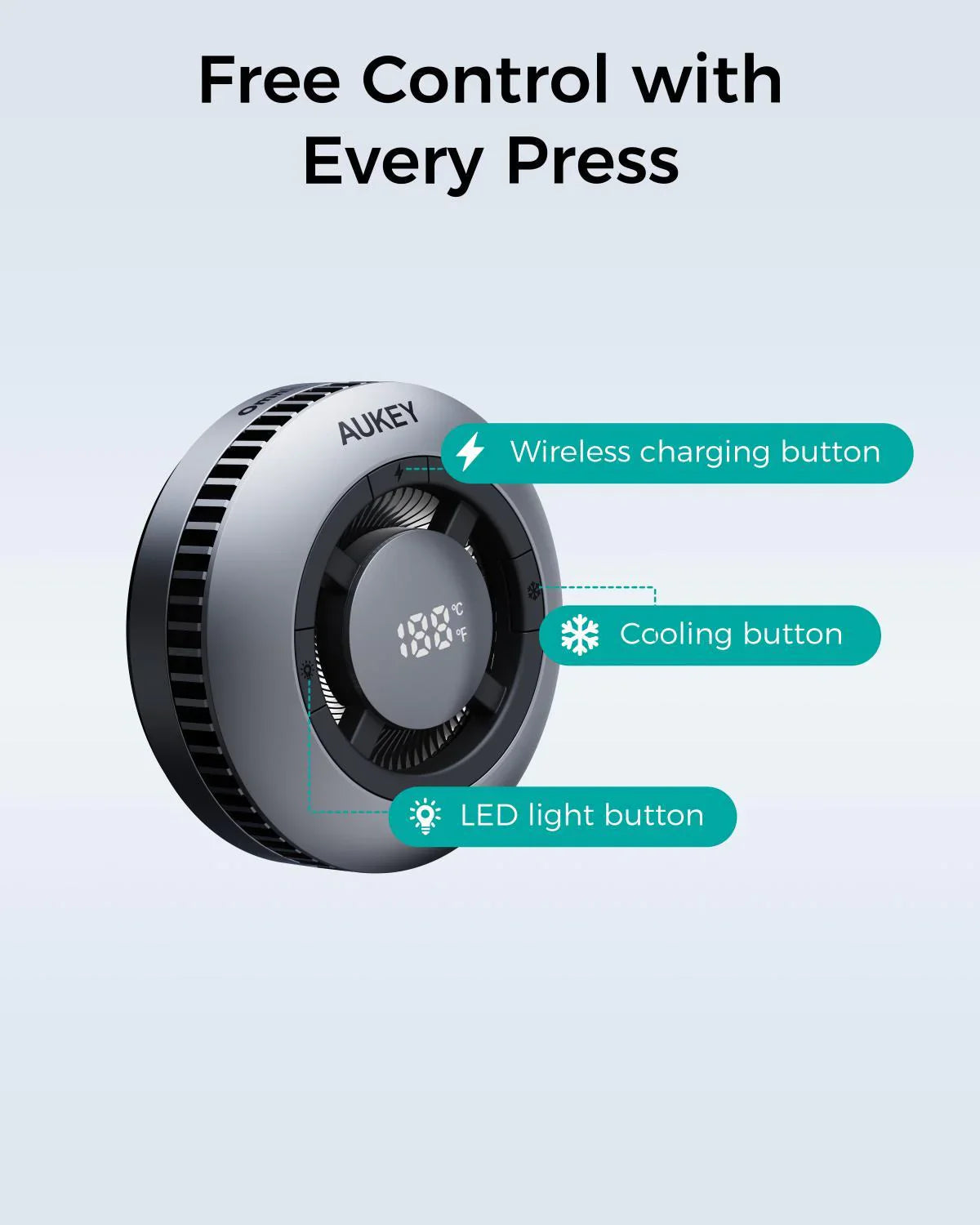 AUKEY MagFusion GameFrost Qi2 Magnetic Fast Wireless Charging Active Cooling - iSTYLE.mk