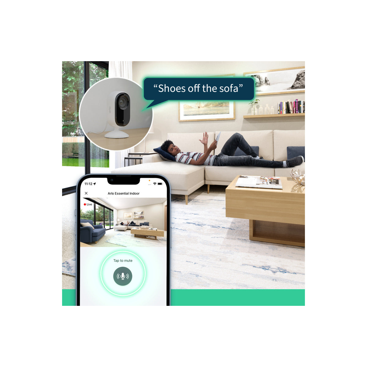 Arlo Essential (Gen.2) 2K Indoor Security Camera - 2 Camera Kit - White