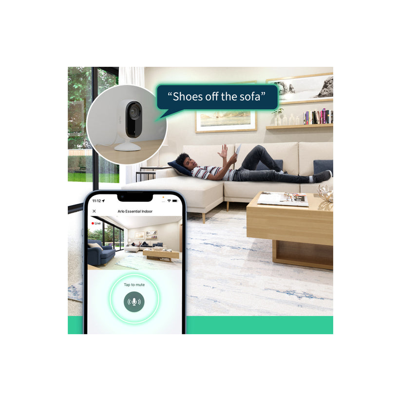Arlo Essential (Gen.2) 2K Indoor Security Camera - 2 Camera Kit - White
