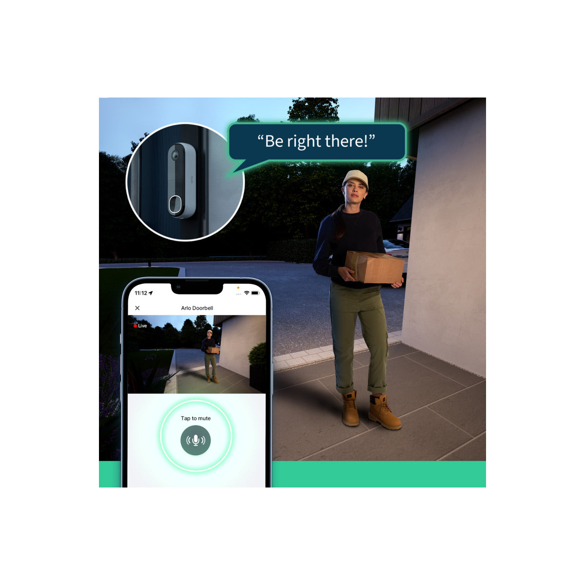 Arlo Essential (Gen.2) Video Doorbell 2K Security wireless - 1 Doorbell - White