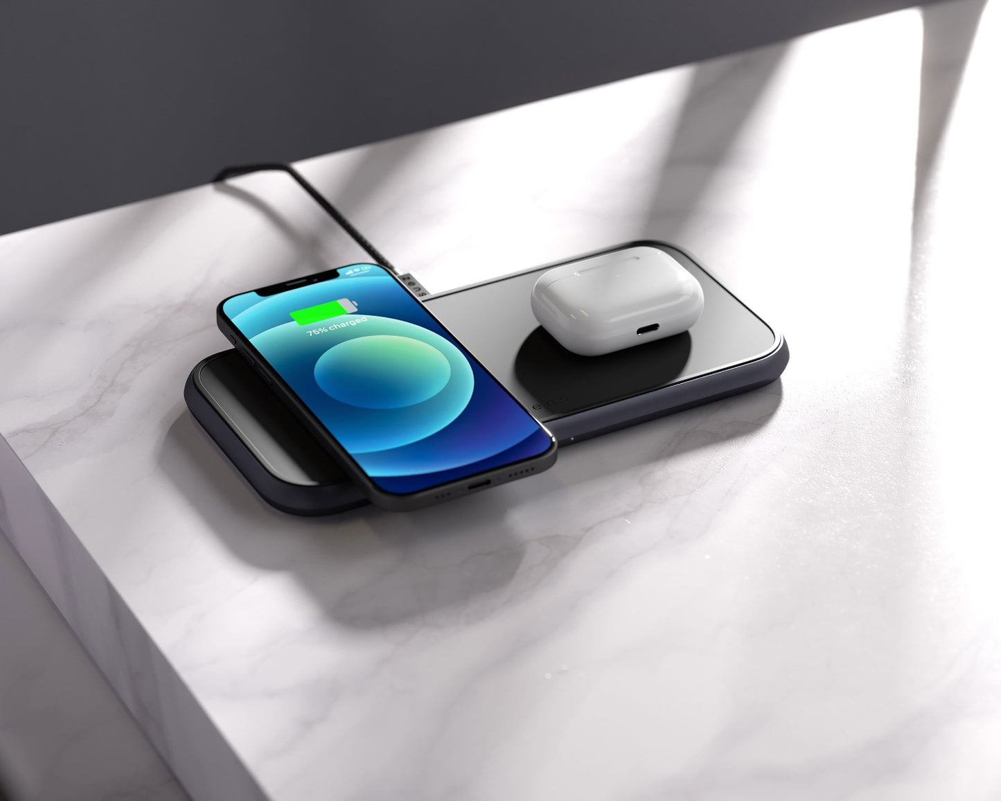 Dual Aluminium Wireless Charger – Black