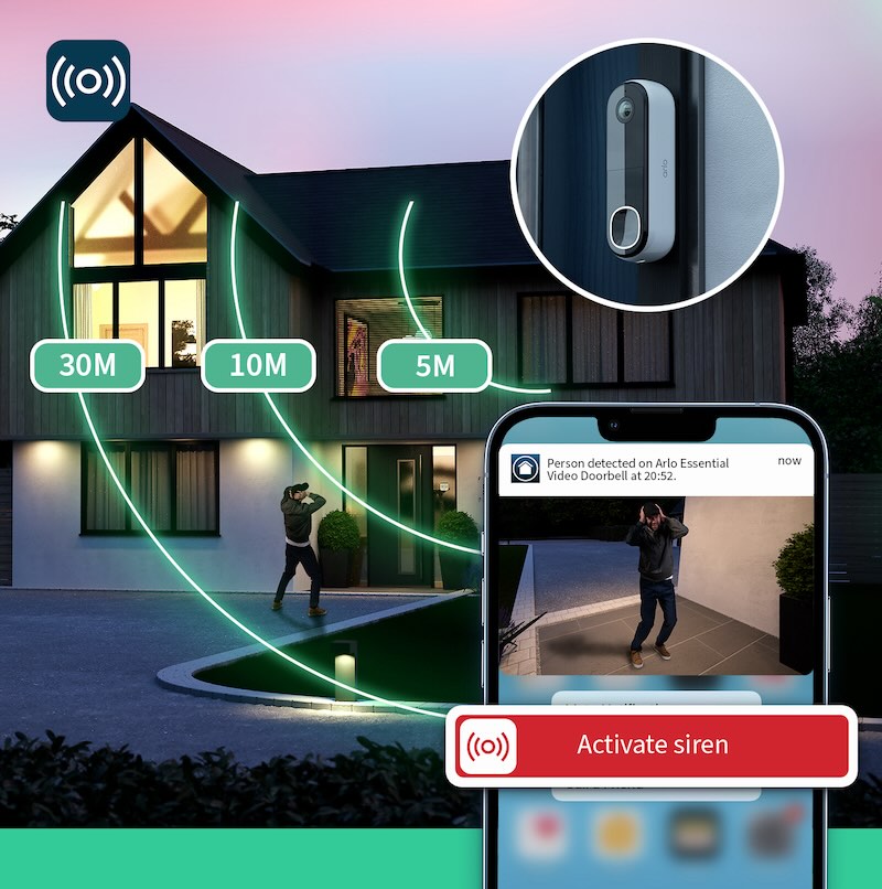 Arlo Essential (Gen.2) Video Doorbell 2K Security wireless - 1 Doorbell - White
