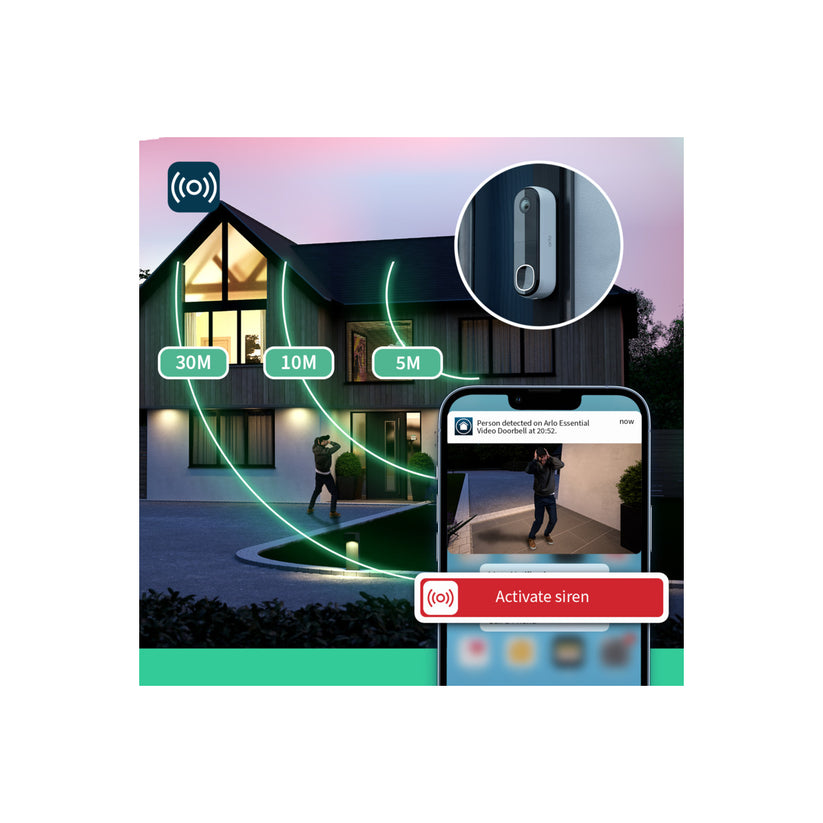 Arlo Essential (Gen.2) Video Doorbell 2K Security wireless - 1 Doorbell - White