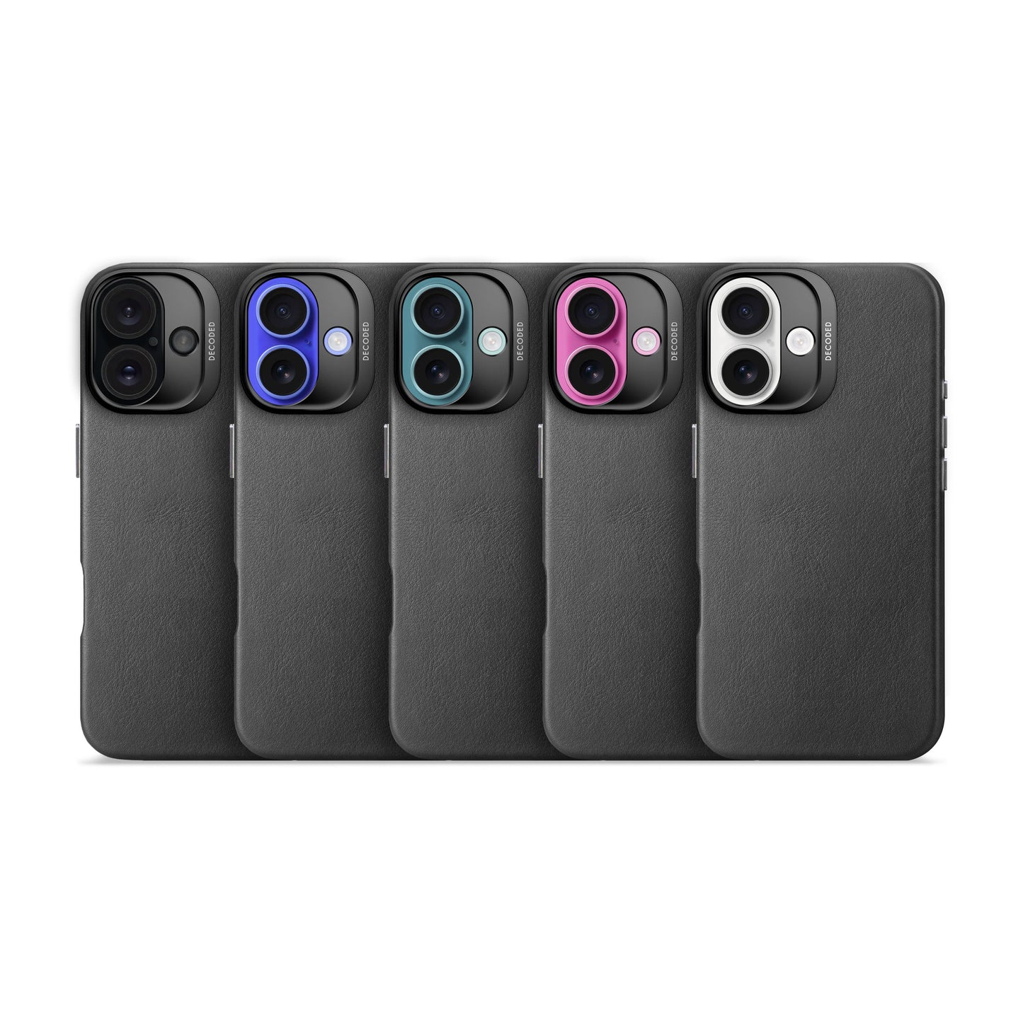 DECODED Leather Backcover for iPhone 16 - Black