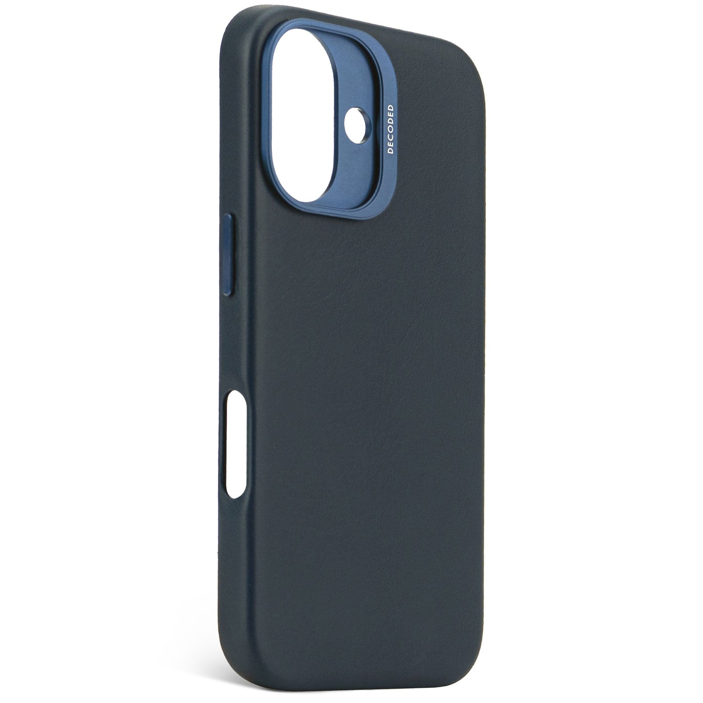 DECODED Leather Backcover for iPhone 16 - Navy Blue