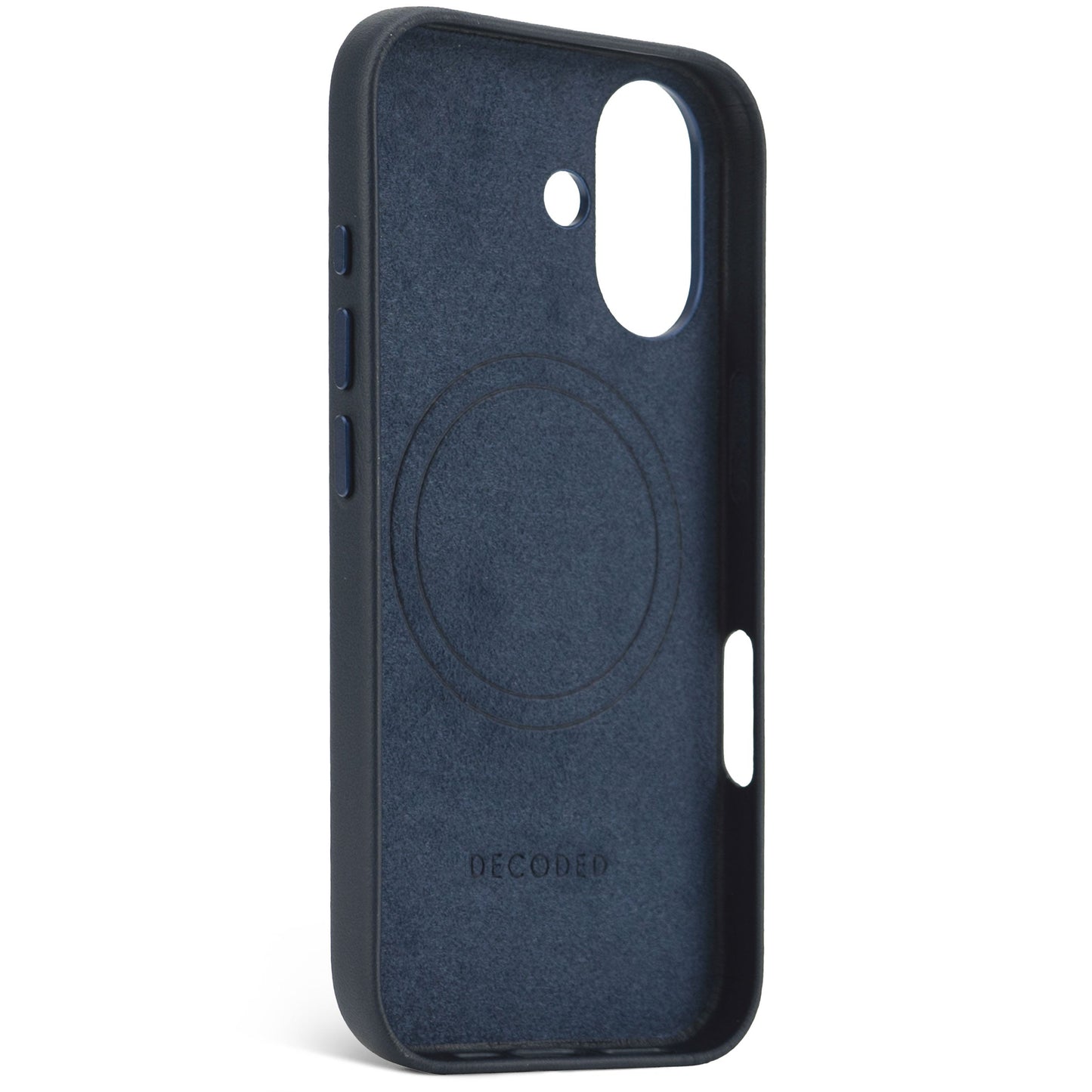 DECODED Leather Backcover for iPhone 16 - Navy Blue