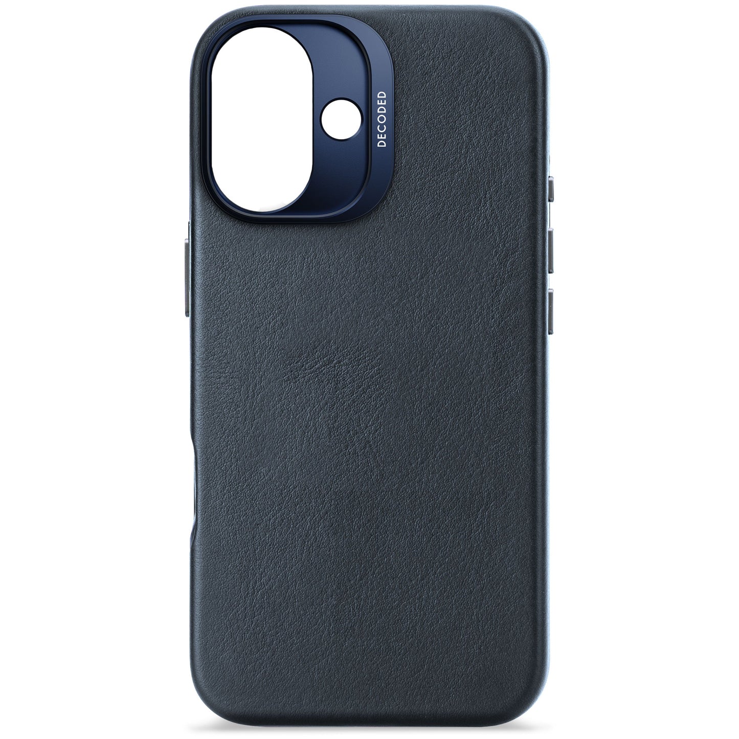 DECODED Leather Backcover for iPhone 16 - Navy Blue
