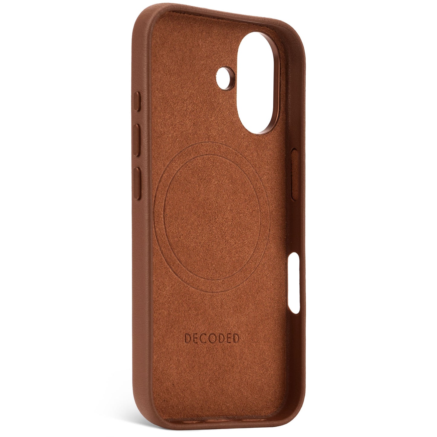 DECODED Leather Backcover for iPhone 16 - Tan Brown