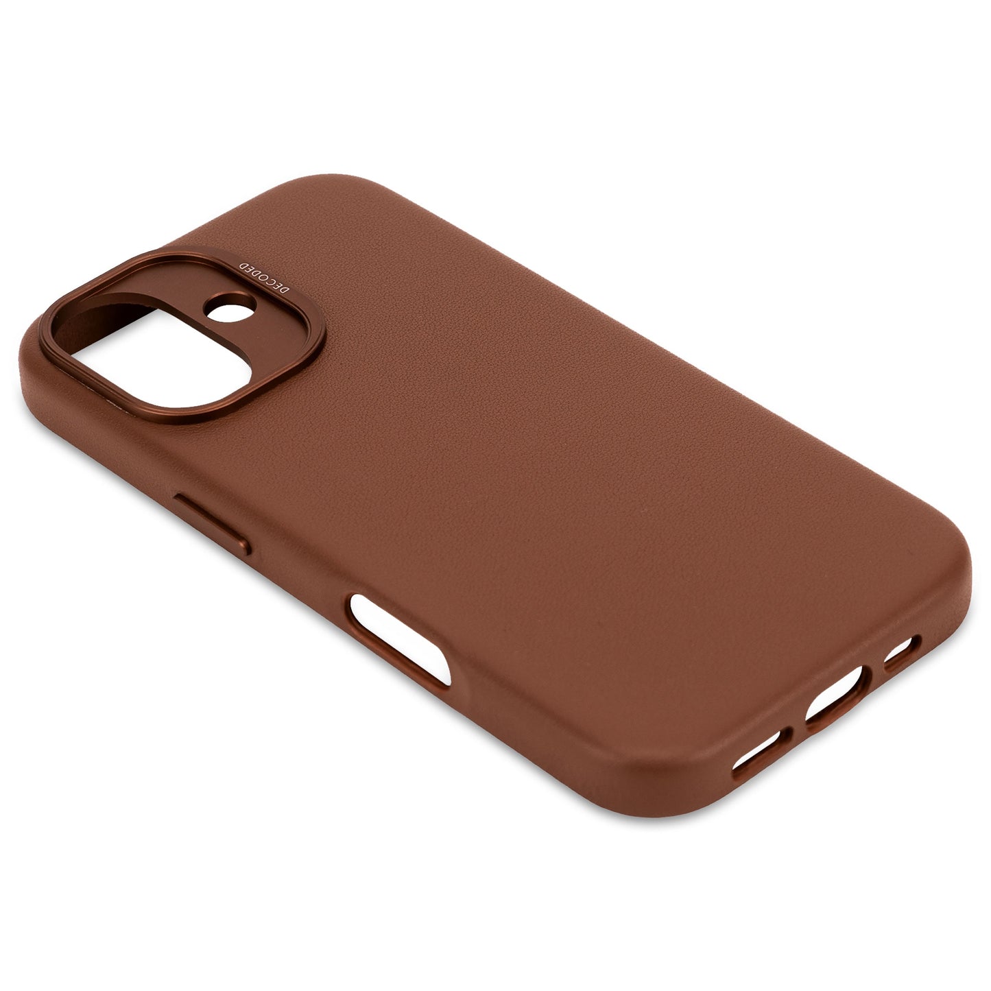 DECODED Leather Backcover for iPhone 16 - Tan Brown