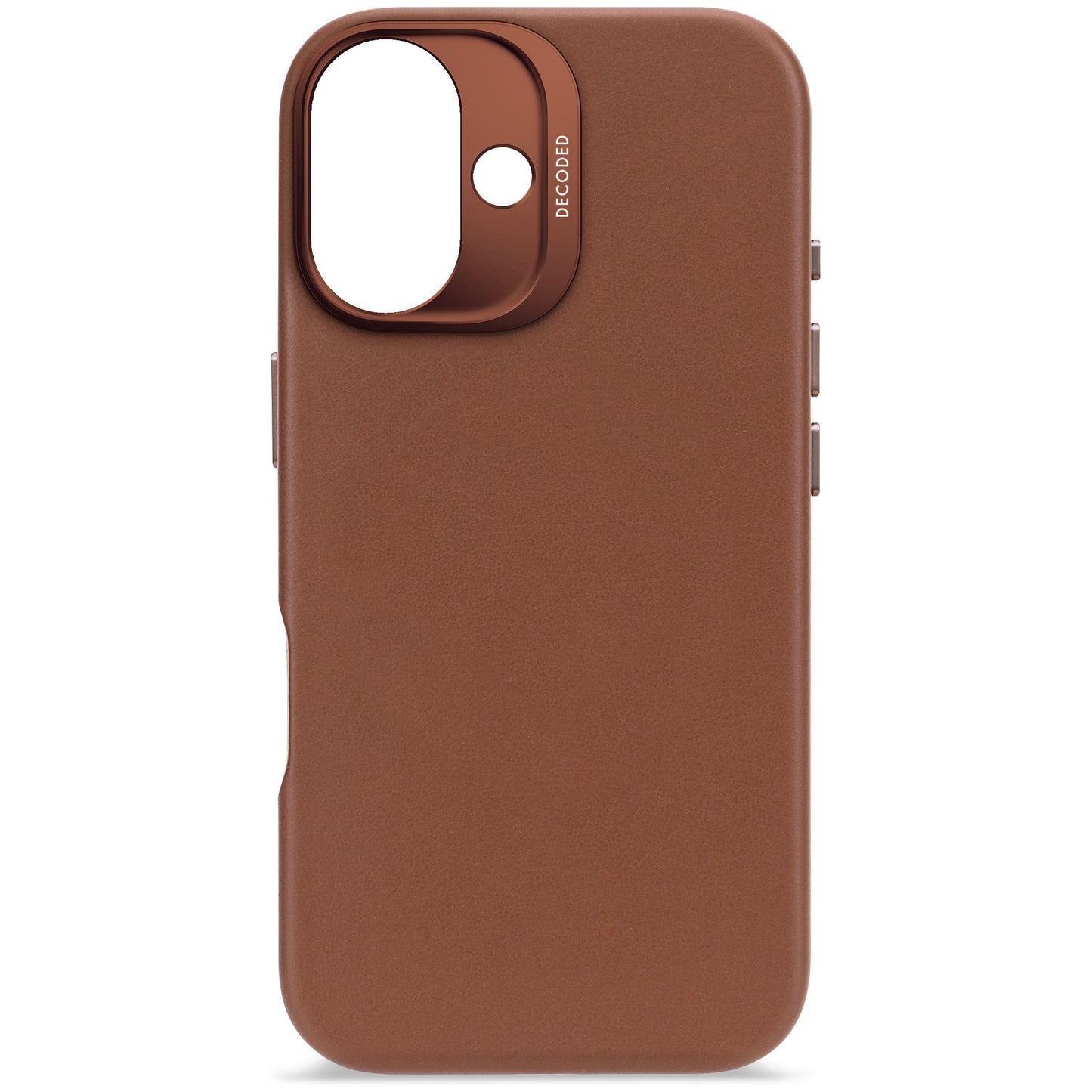 DECODED Leather Backcover for iPhone 16 - Tan Brown