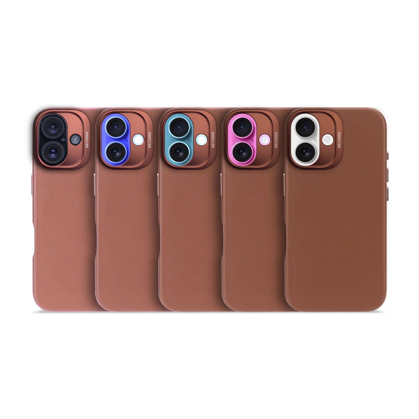 DECODED Leather Backcover for iPhone 16 - Tan Brown