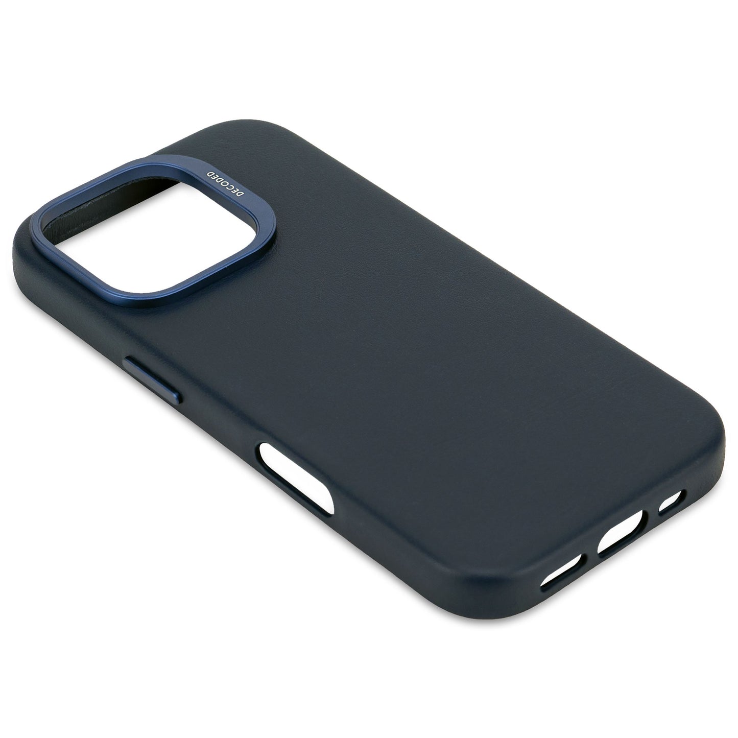 DECODED Leather Backcover for iPhone 16 Pro - Navy Blue