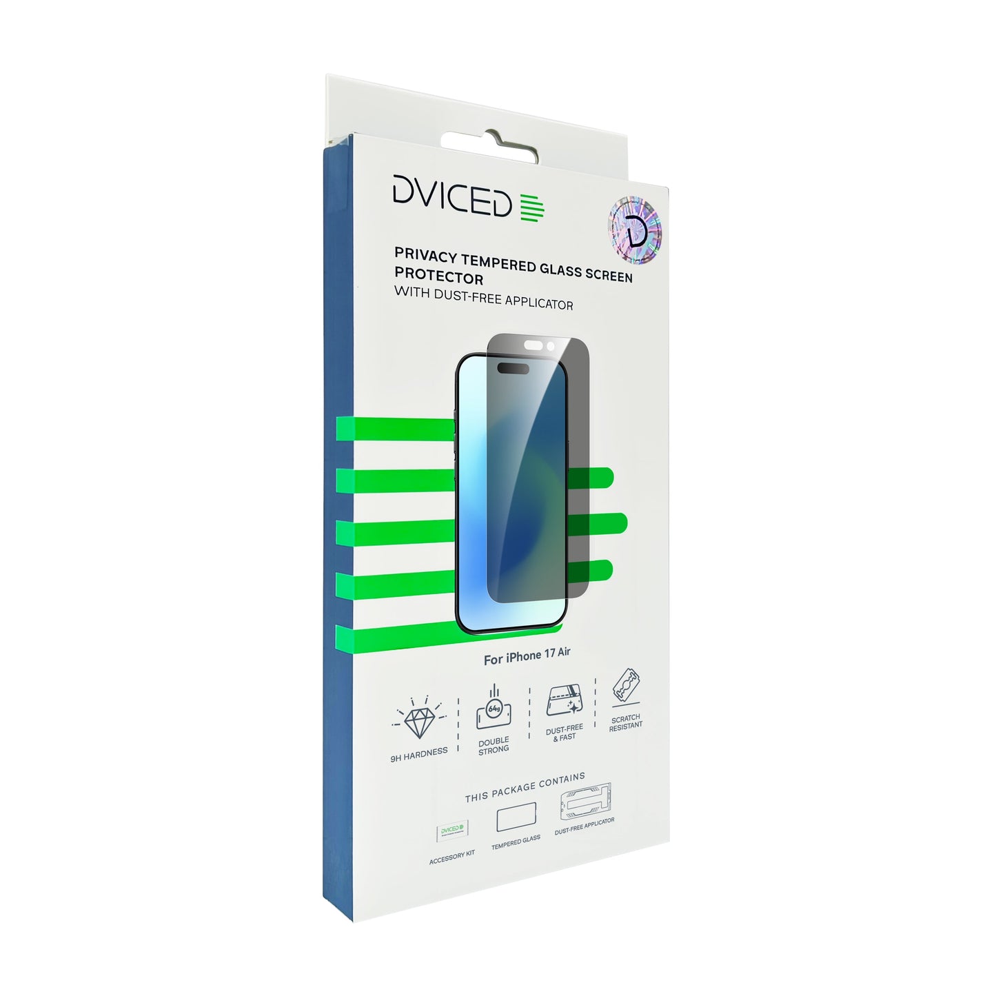 Dviced Privacy Tempered glass screen protector for iPhone 17 Air with dust-free applicator