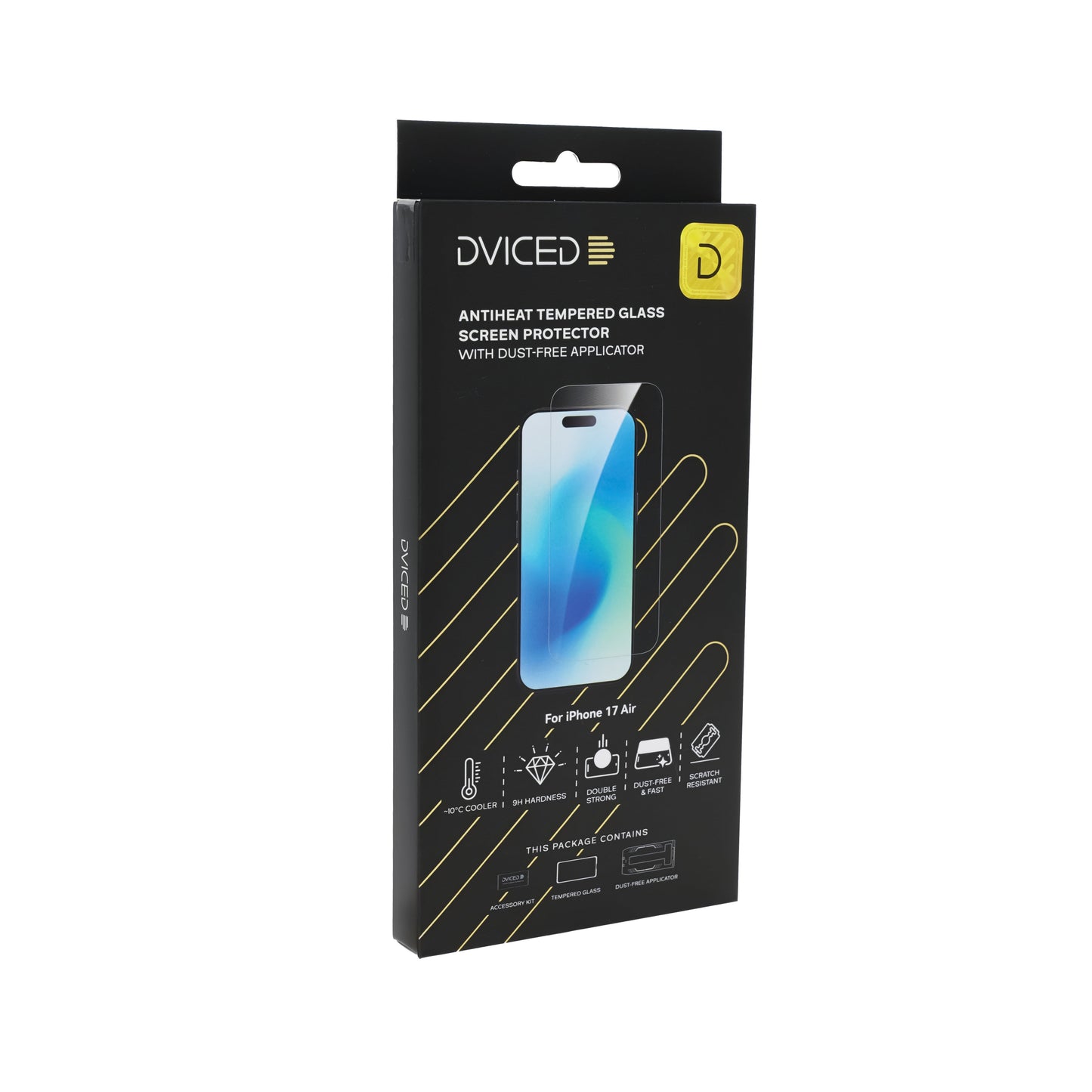Dviced AntiHeat Tempered glass screen protector for iPhone 17 Air with dust-free applicator
