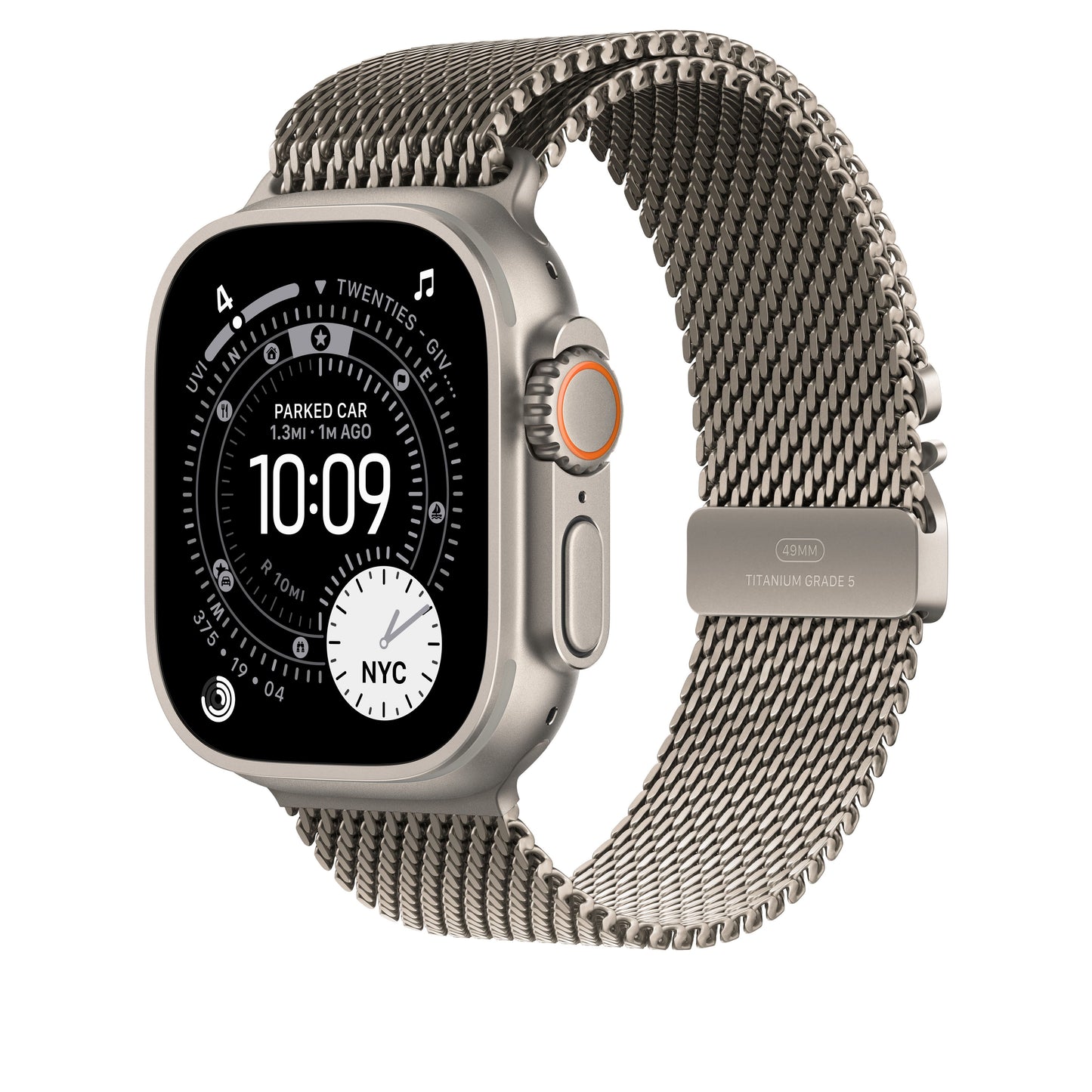 49mm Natural Titanium Milanese Loop - Medium - iSTYLE MK