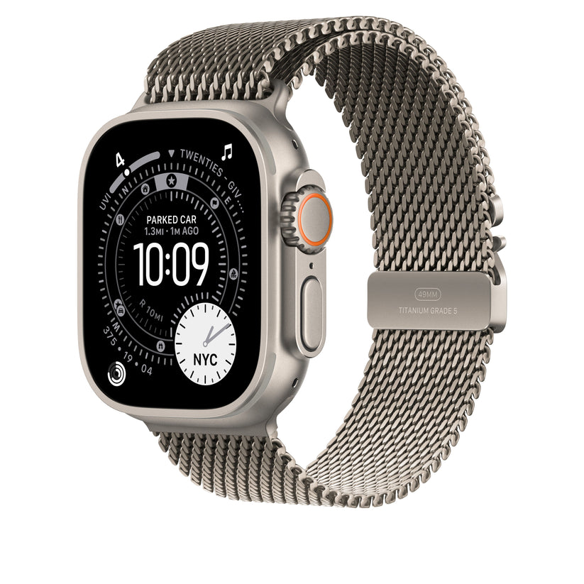 49mm Natural Titanium Milanese Loop - Medium - iSTYLE MK