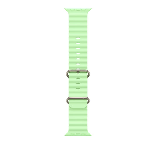 49mm Neon Green Ocean Band - Natural Titanium Finish - iSTYLE MK