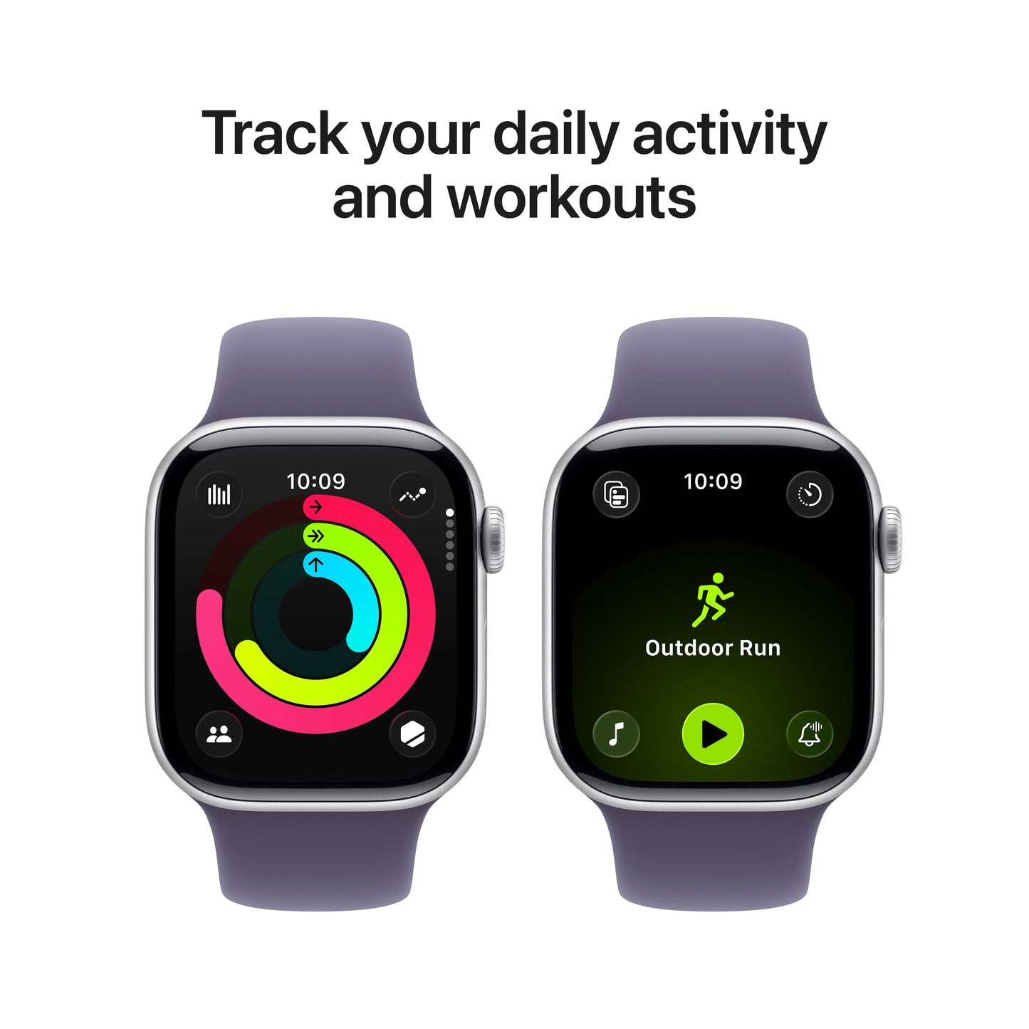 Apple Watch Series 11 GPS 42mm Silver Aluminium Case with Purple Fog Sport Band - M/L - iSTYLE MK