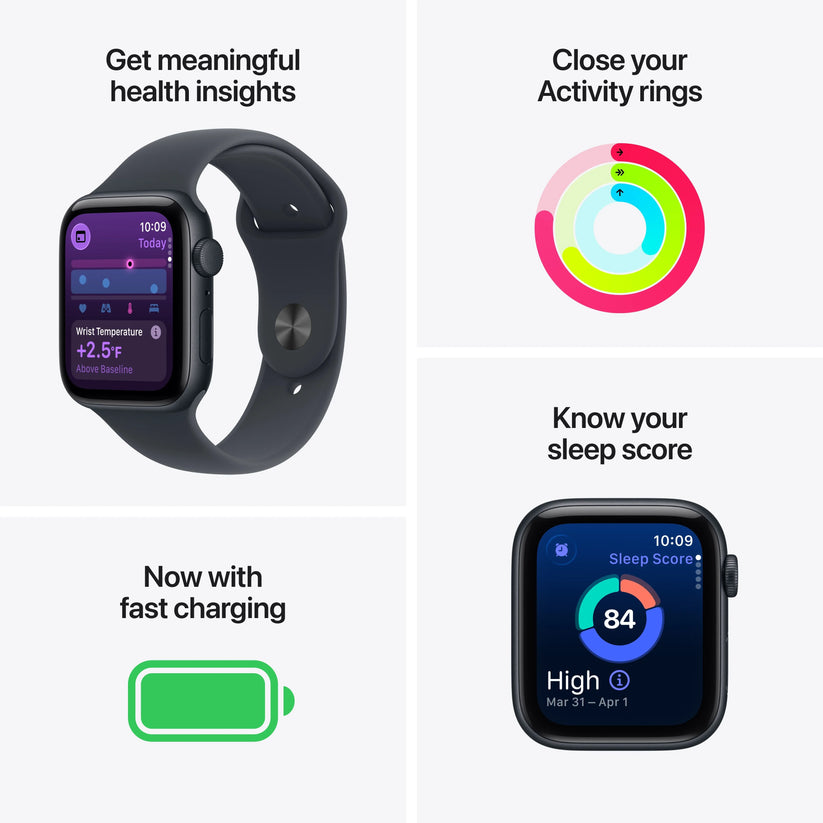 Apple Watch SE 3 GPS 44mm Midnight Aluminium Case with Midnight Sport Band - M/L - iSTYLE MK
