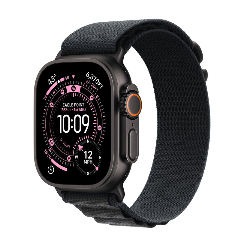 Apple Watch Ultra 3 GPS + Cellular 49mm Black Titanium Case with Black Alpine Loop - Large - iSTYLE MK
