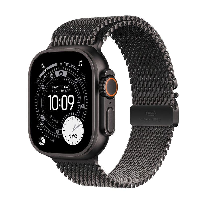 Apple Watch Ultra 3 GPS + Cellular 49mm Black Titanium Case with Black Titanium Milanese Loop - Large - iSTYLE MK