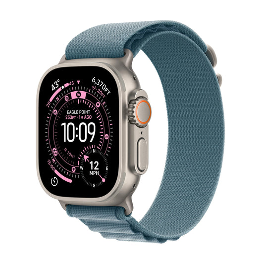 Apple Watch Ultra 3 GPS + Cellular 49mm Natural Titanium Case with Light Blue Alpine Loop - Large - iSTYLE MK