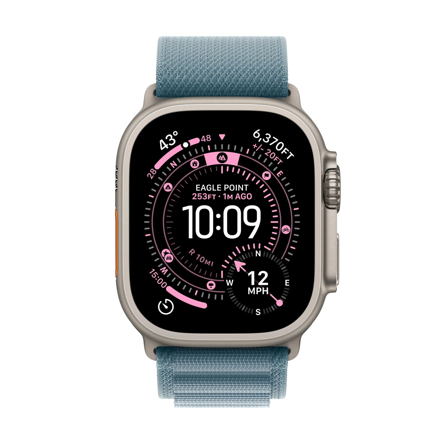 Apple Watch Ultra 3 GPS + Cellular 49mm Natural Titanium Case with Light Blue Alpine Loop - Large - iSTYLE MK