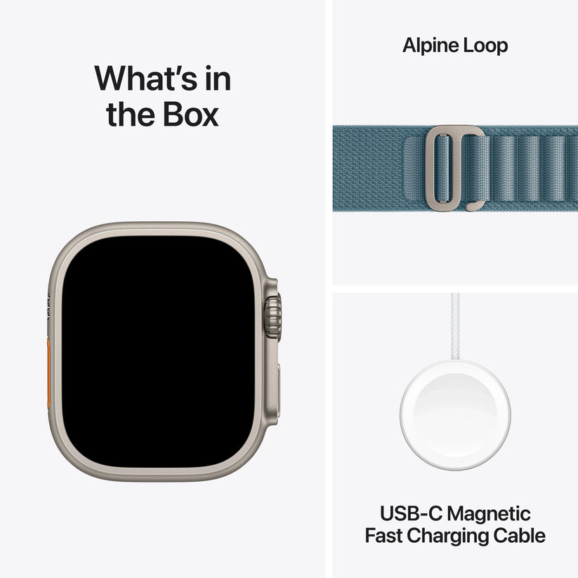 Apple Watch Ultra 3 GPS + Cellular 49mm Natural Titanium Case with Light Blue Alpine Loop - Large - iSTYLE MK