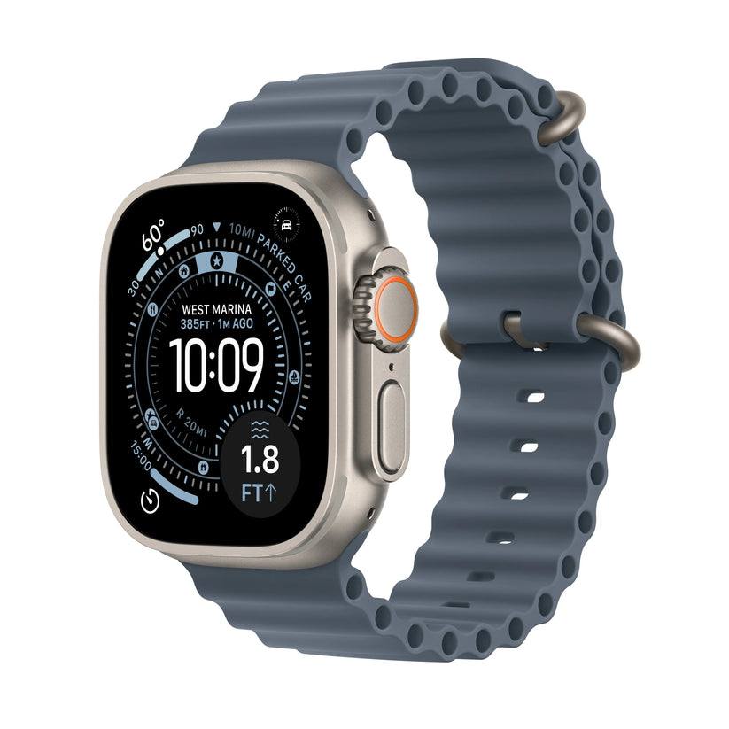 Apple Watch Ultra 3 GPS + Cellular 49mm Natural Titanium Case with Anchor Blue Ocean Band - iSTYLE MK