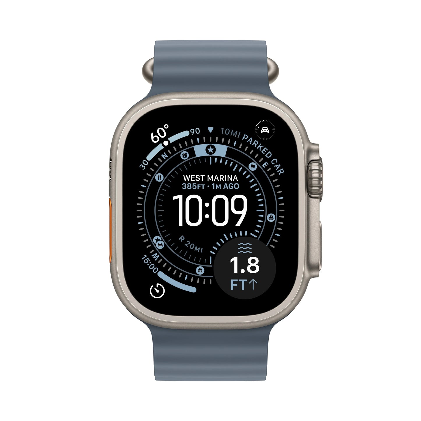 Apple Watch Ultra 3 GPS + Cellular 49mm Natural Titanium Case with Anchor Blue Ocean Band - iSTYLE MK