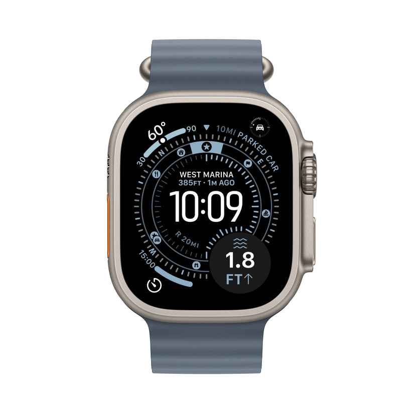 Apple Watch Ultra 3 GPS + Cellular 49mm Natural Titanium Case with Anchor Blue Ocean Band - iSTYLE MK