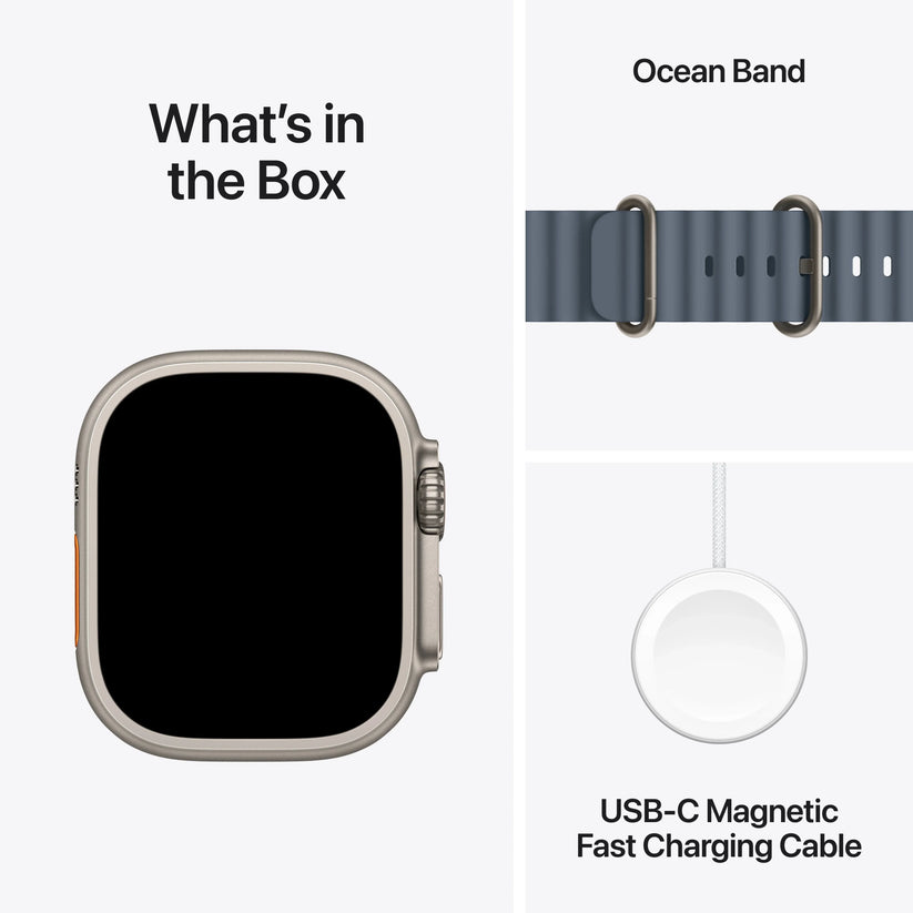 Apple Watch Ultra 3 GPS + Cellular 49mm Natural Titanium Case with Anchor Blue Ocean Band - iSTYLE MK