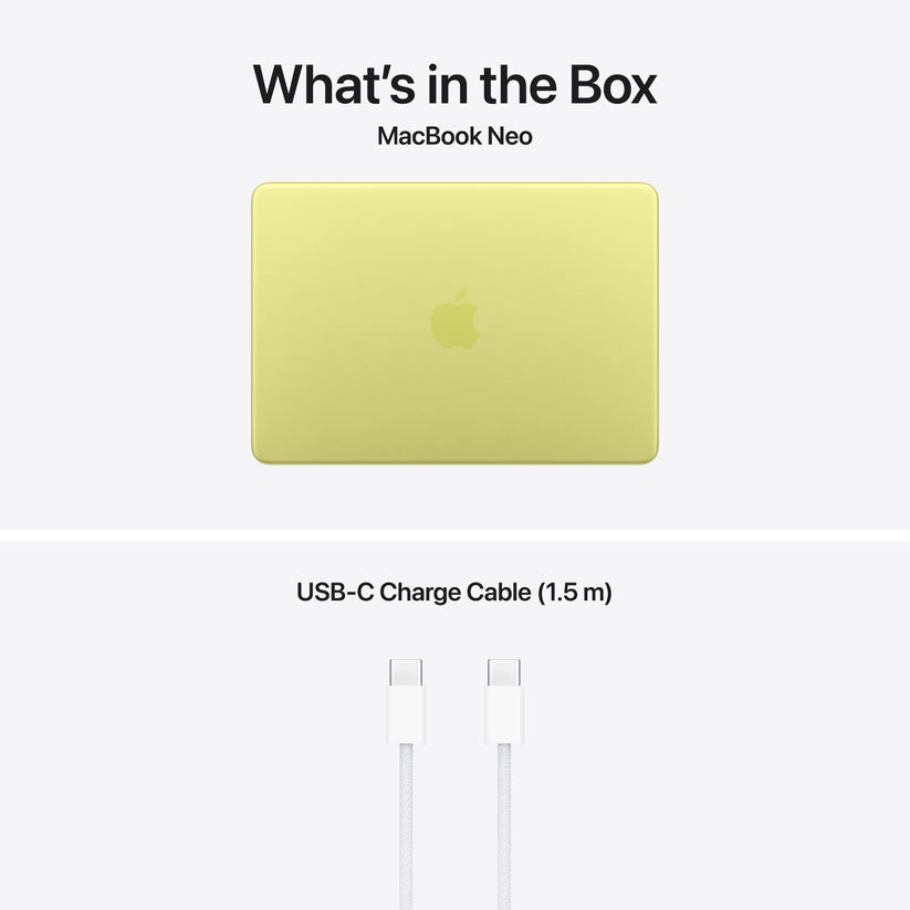 13-inch MacBook Neo: Apple A18 Pro chip with 6‑core CPU and 5‑core GPU, Magic Keyboard with Touch ID, 512GB SSD - Citrus - iSTYLE.mk