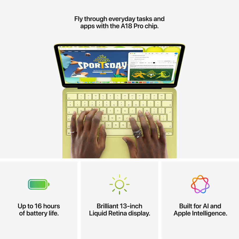 13-inch MacBook Neo: Apple A18 Pro chip with 6‑core CPU and 5‑core GPU, Magic Keyboard with Touch ID, 512GB SSD - Silver - iSTYLE.mk