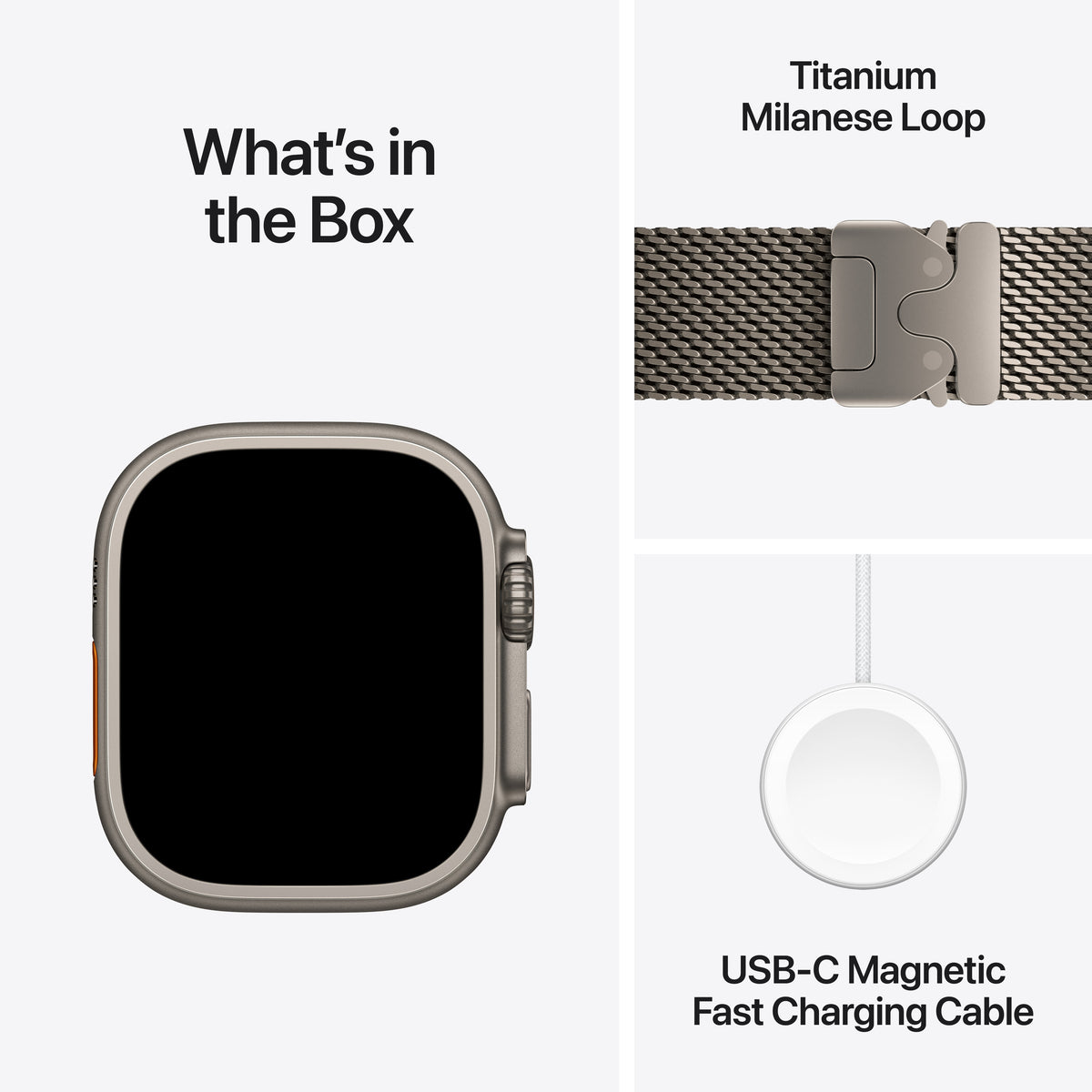 Apple Watch Ultra 4 GPS + Cellular 49mm Natural Titanium Case with Natural Titanium Milanese Loop - S - iSTYLE.mk
