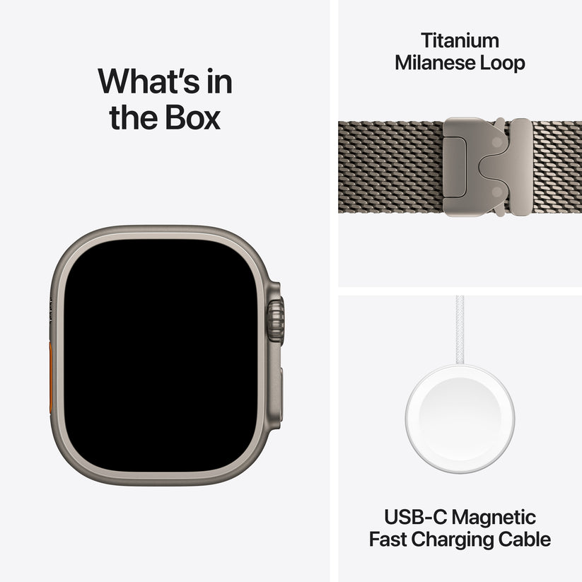 Apple Watch Ultra 4 GPS + Cellular 49mm Natural Titanium Case with Natural Titanium Milanese Loop - S - iSTYLE.mk