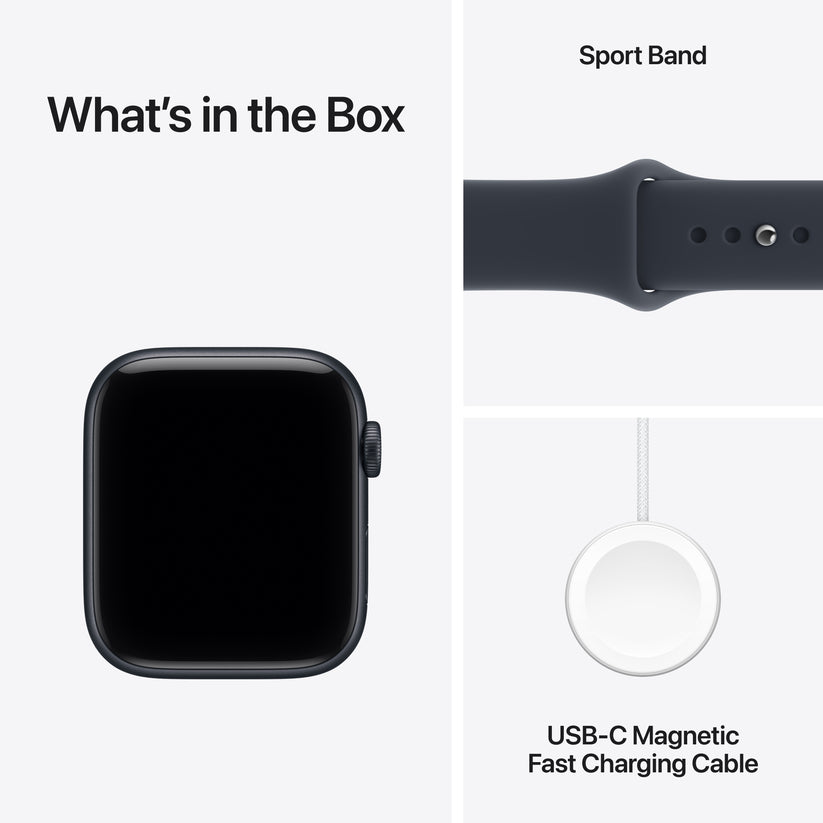 Apple Watch SE 3 GPS 44mm Midnight Aluminium Case with Navy Blue Sport Band - M/L - iSTYLE.mk