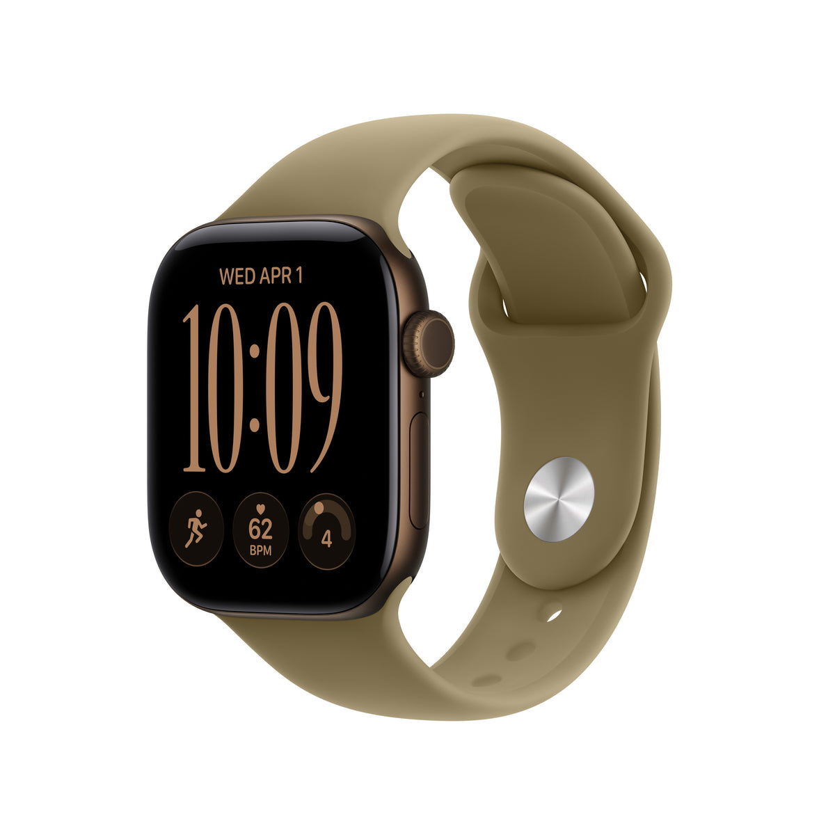 Apple Watch Series 12 GPS 42mm Dark Bronze Aluminium Case with Olive Sport Band - M/L - iSTYLE.mk