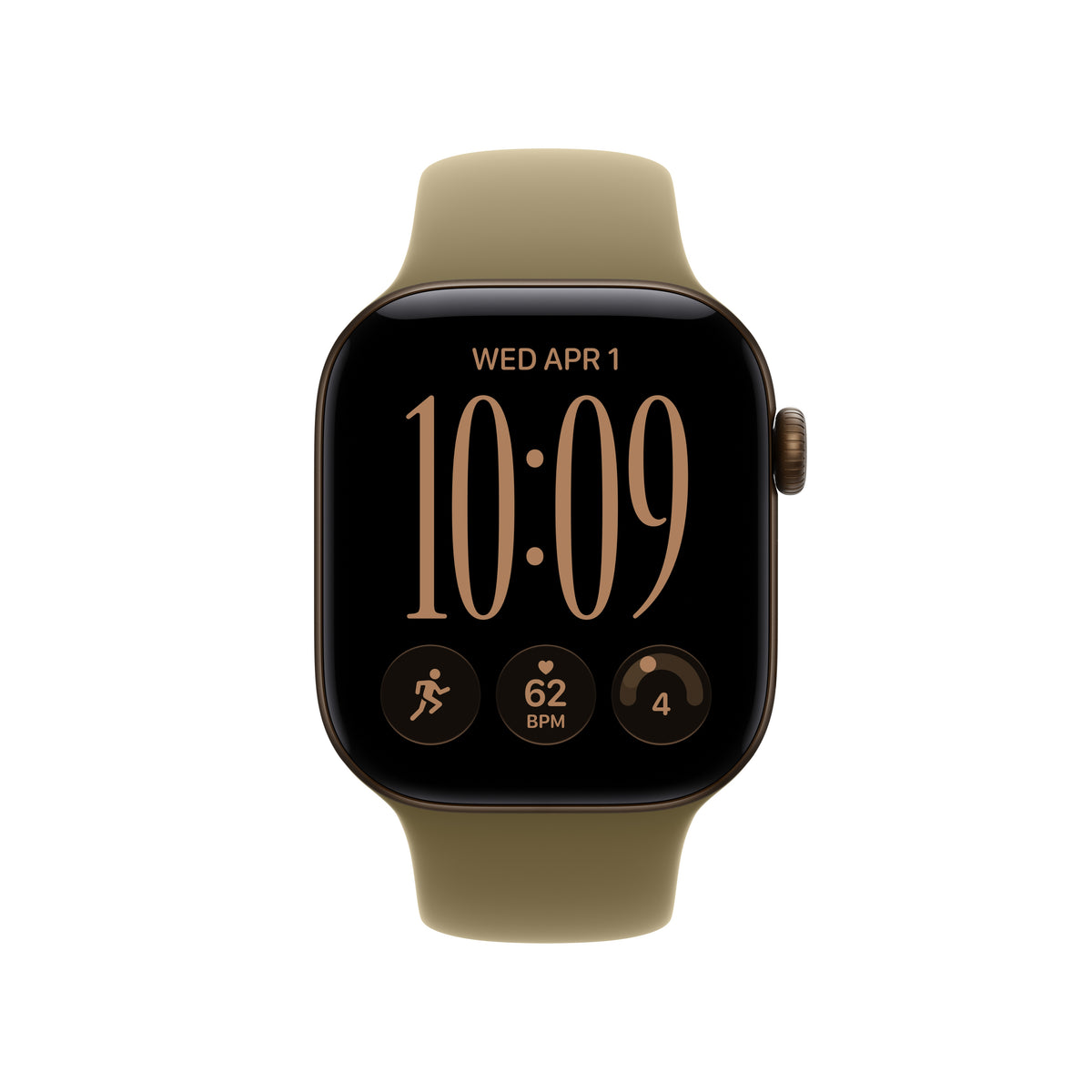Apple Watch Series 12 GPS 42mm Dark Bronze Aluminium Case with Olive Sport Band - M/L - iSTYLE.mk